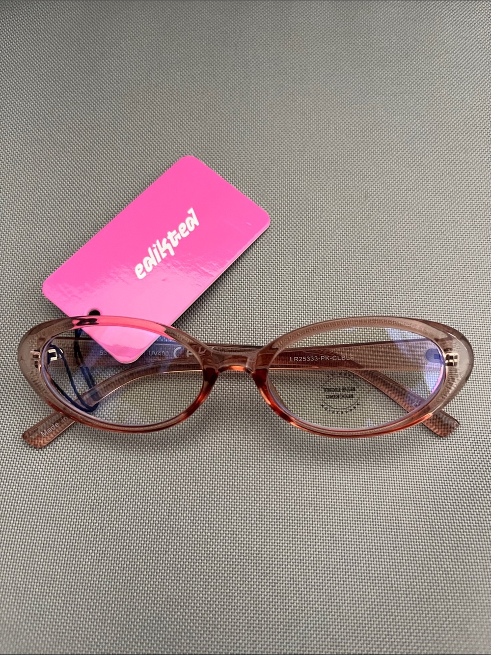 Edikted Pink Translucent Cat-Eye Glasses